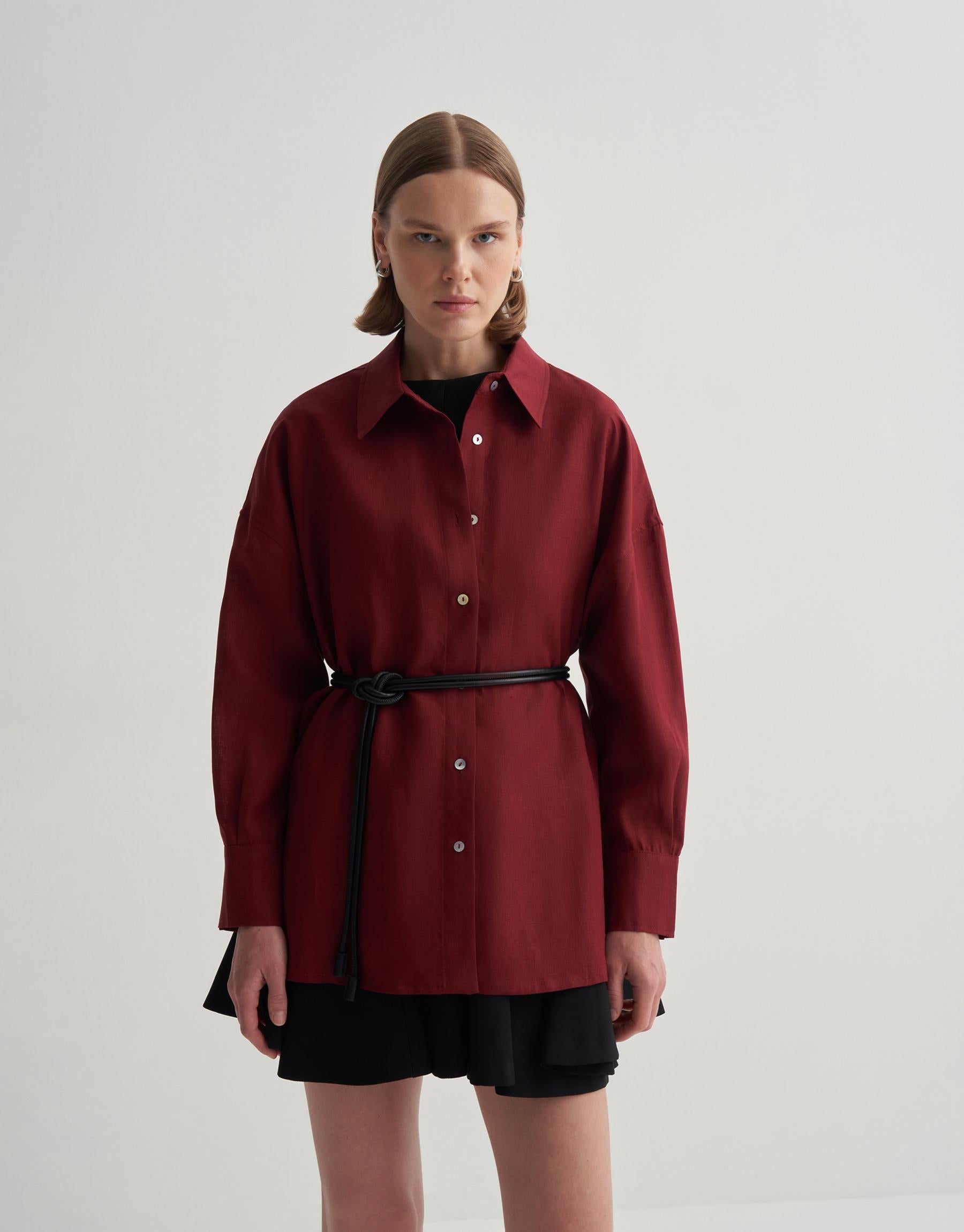 Kkdesign Linen Slit Detail Shirt