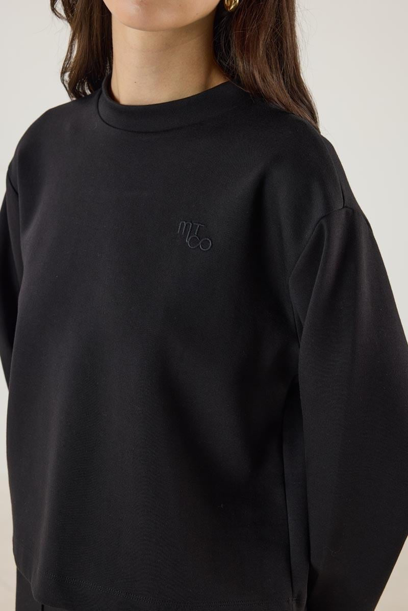 Black Cropped Sweatshirt