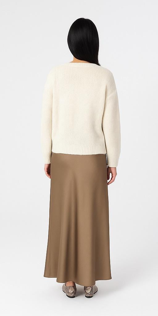Maxi Satin Skirt Taupe