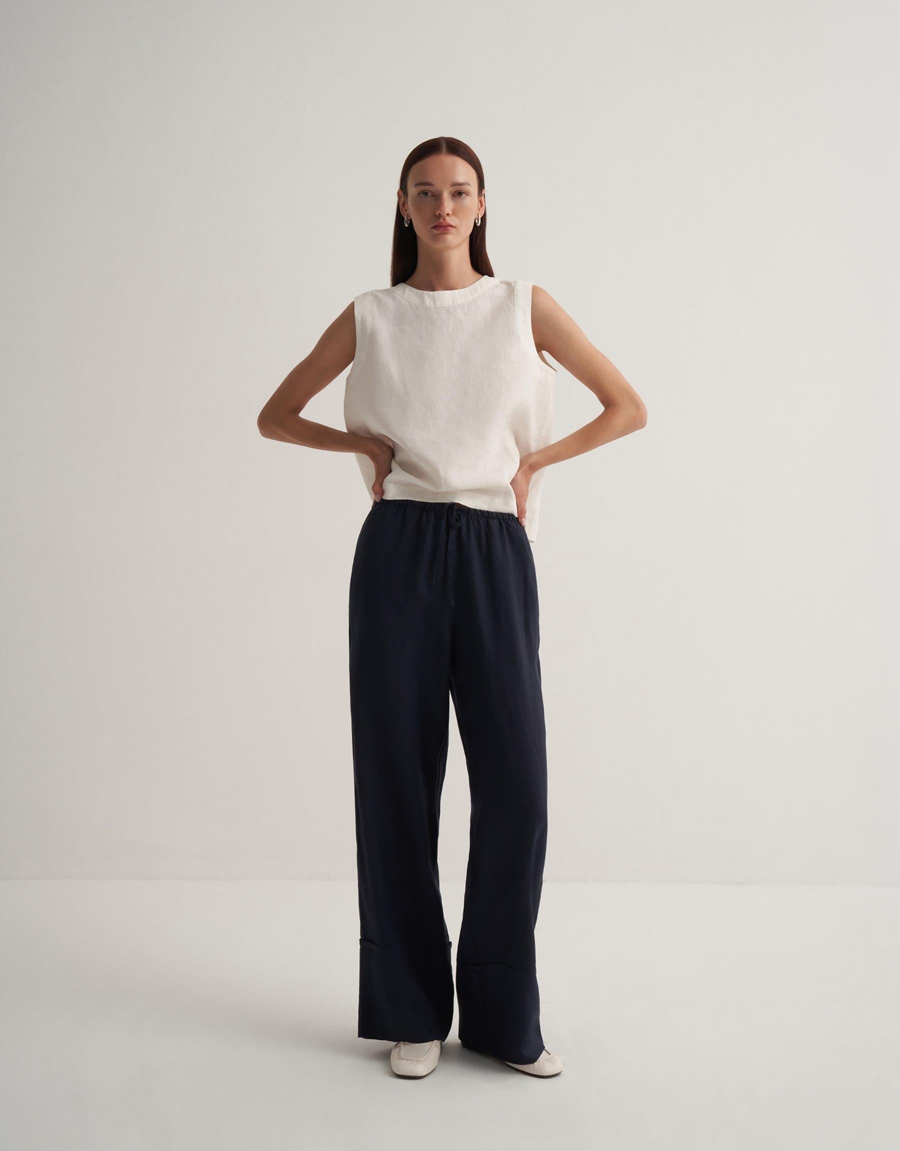 Kkdesign Linen Palazzo Trousers