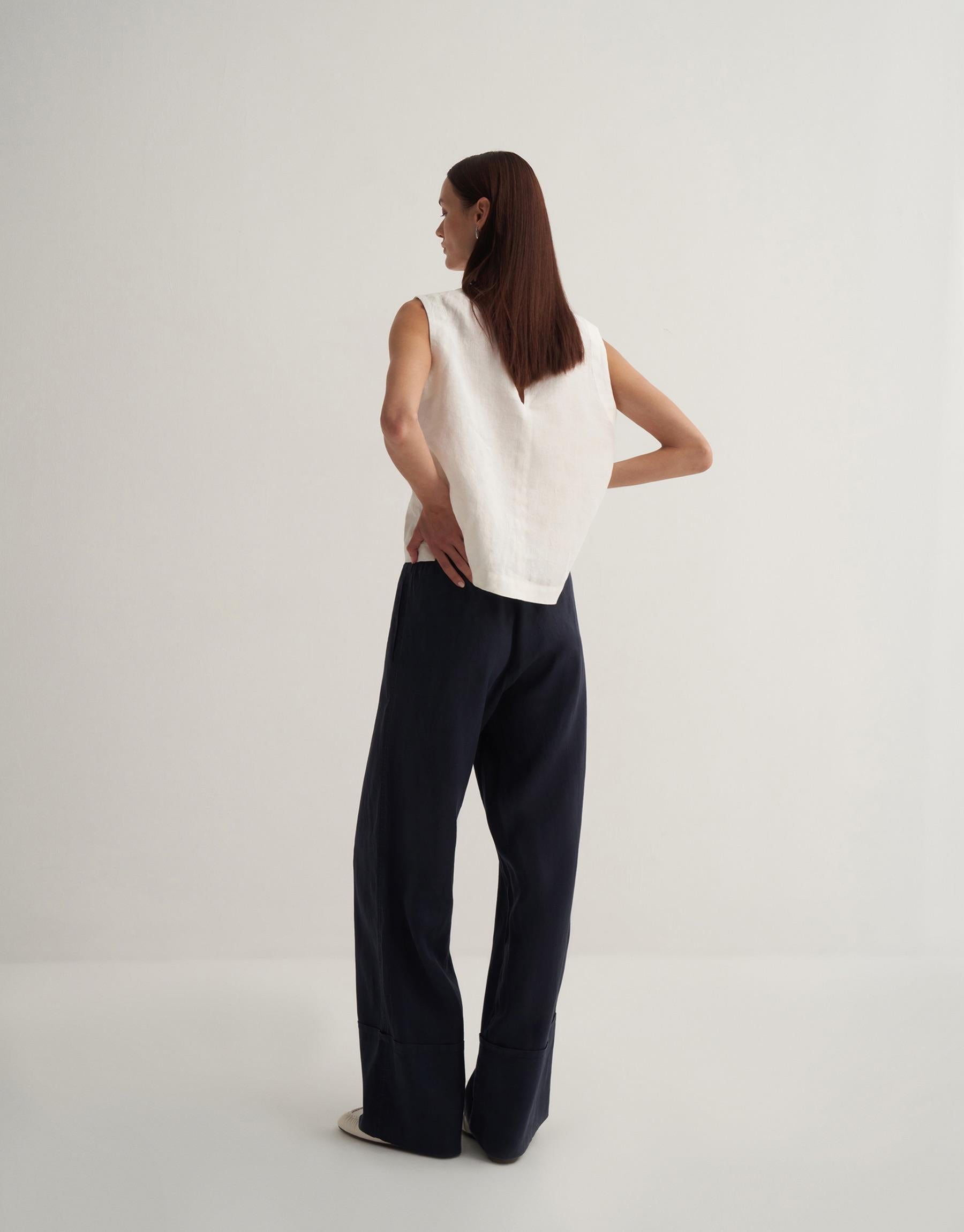 Kkdesign Linen Palazzo Trousers