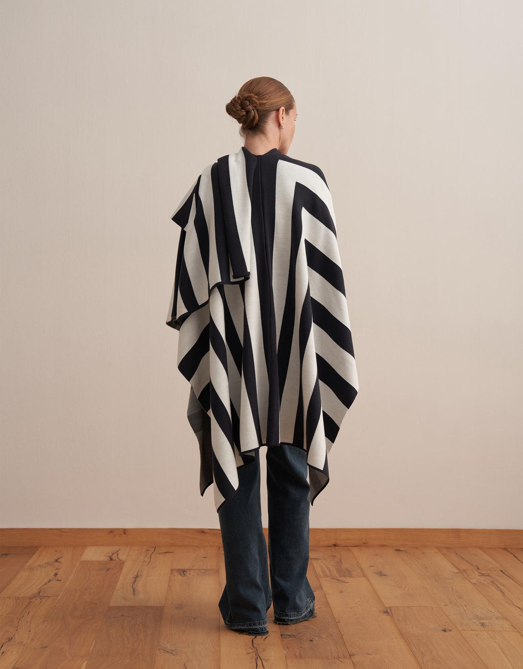 Striped Knit Poncho