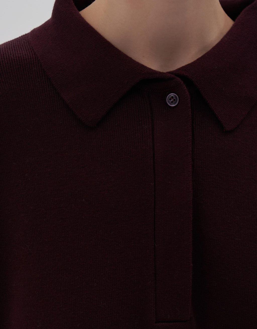 Cotton Polo Neck Knit Sweater