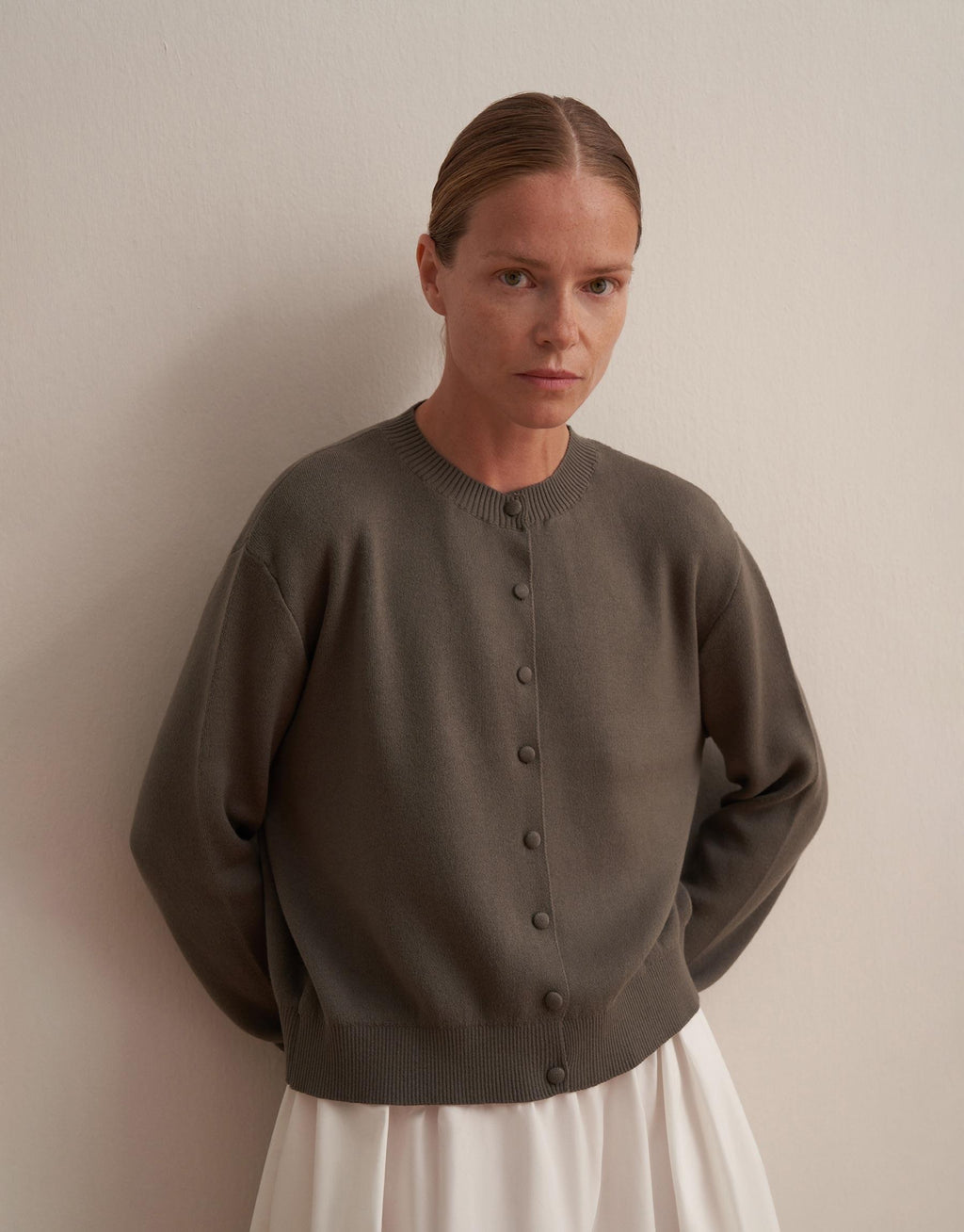 Button-Front Knit Cardigan