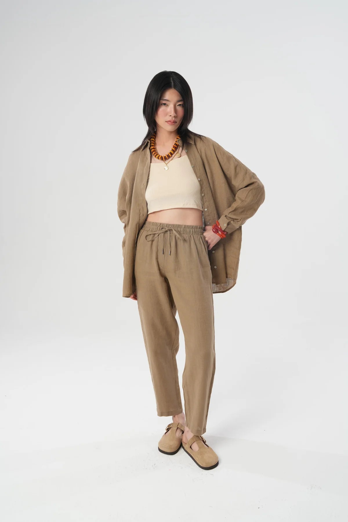 Linen Trouser Toasted Taupe