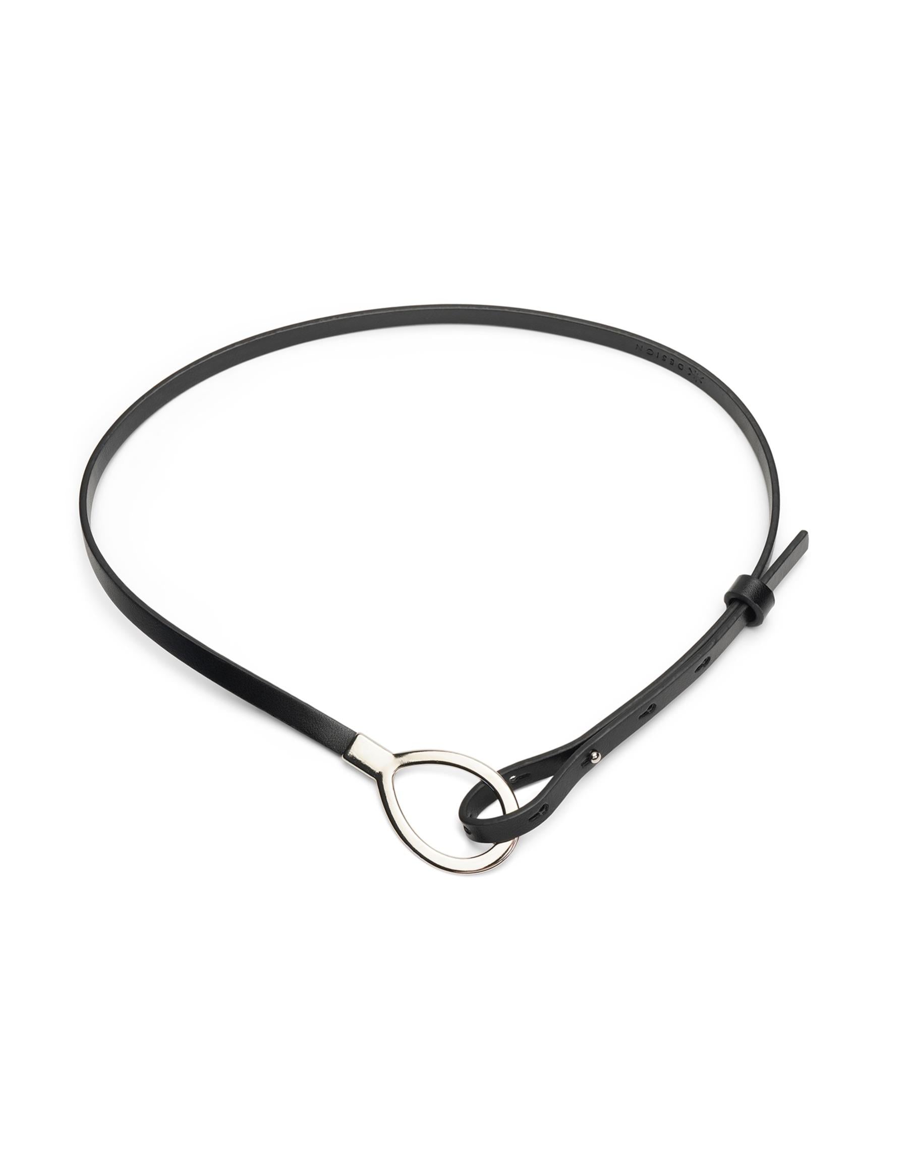 Oval Buckle Leather Belt
