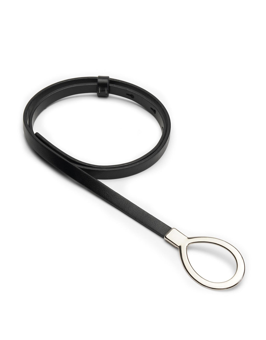 Oval Buckle Leather Belt