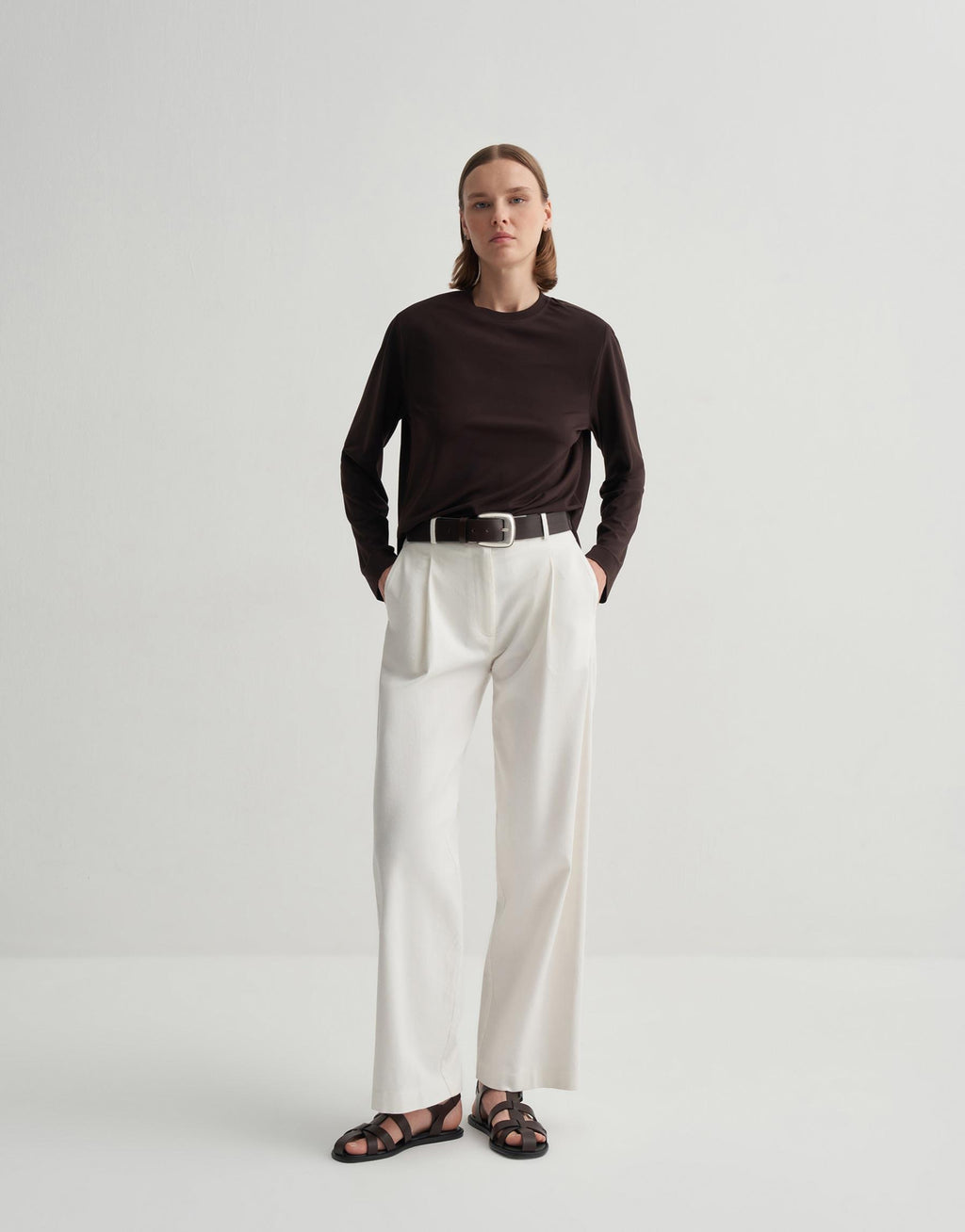 Pile Detailed Straight Fit Pants
