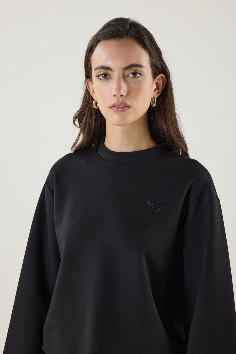Black Cropped Sweatshirt