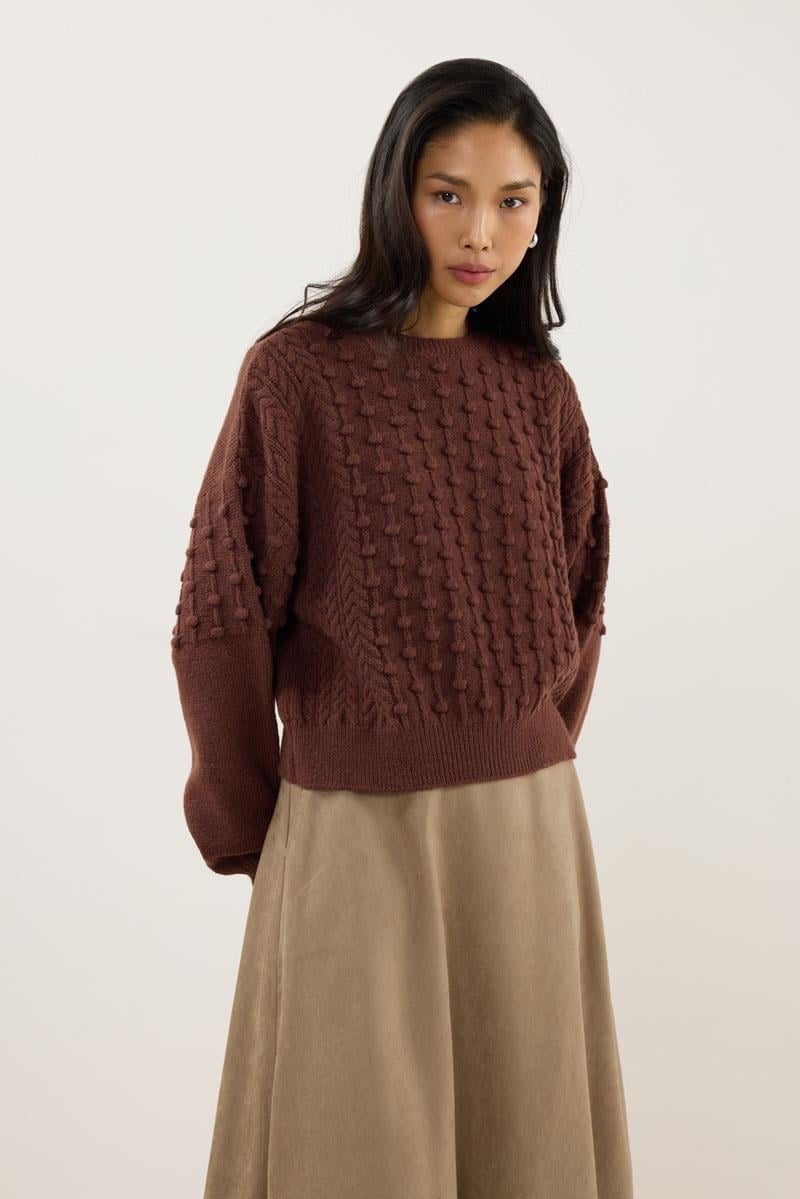 Cinnamon Sweater with Knot Detail