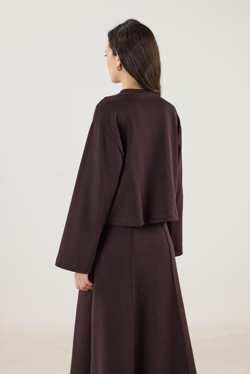 Dark Brown Cropped Sweatshirt