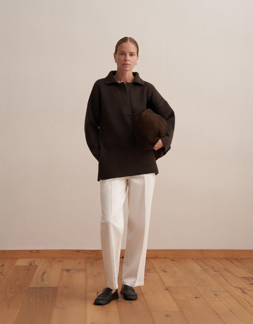 Polo Neck Knit Sweater
