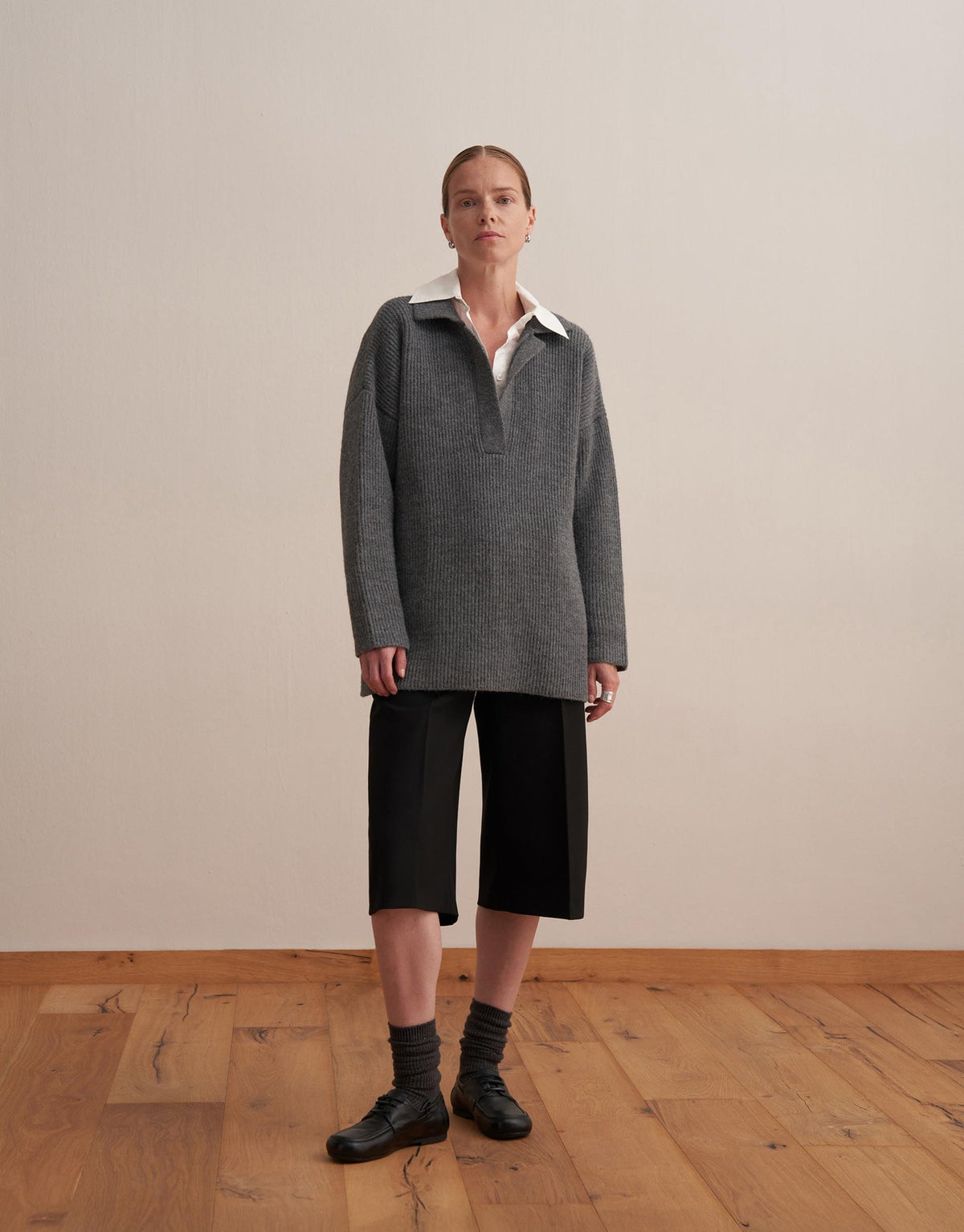 Polo Neck Knit Sweater