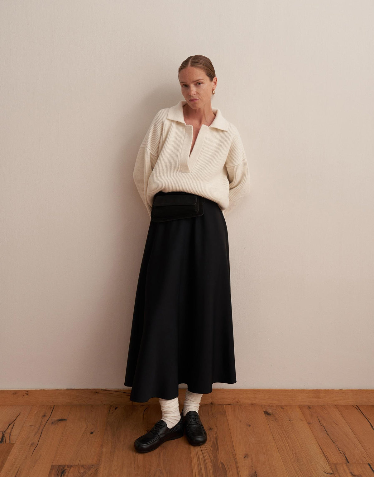 Polo Neck Knit Sweater