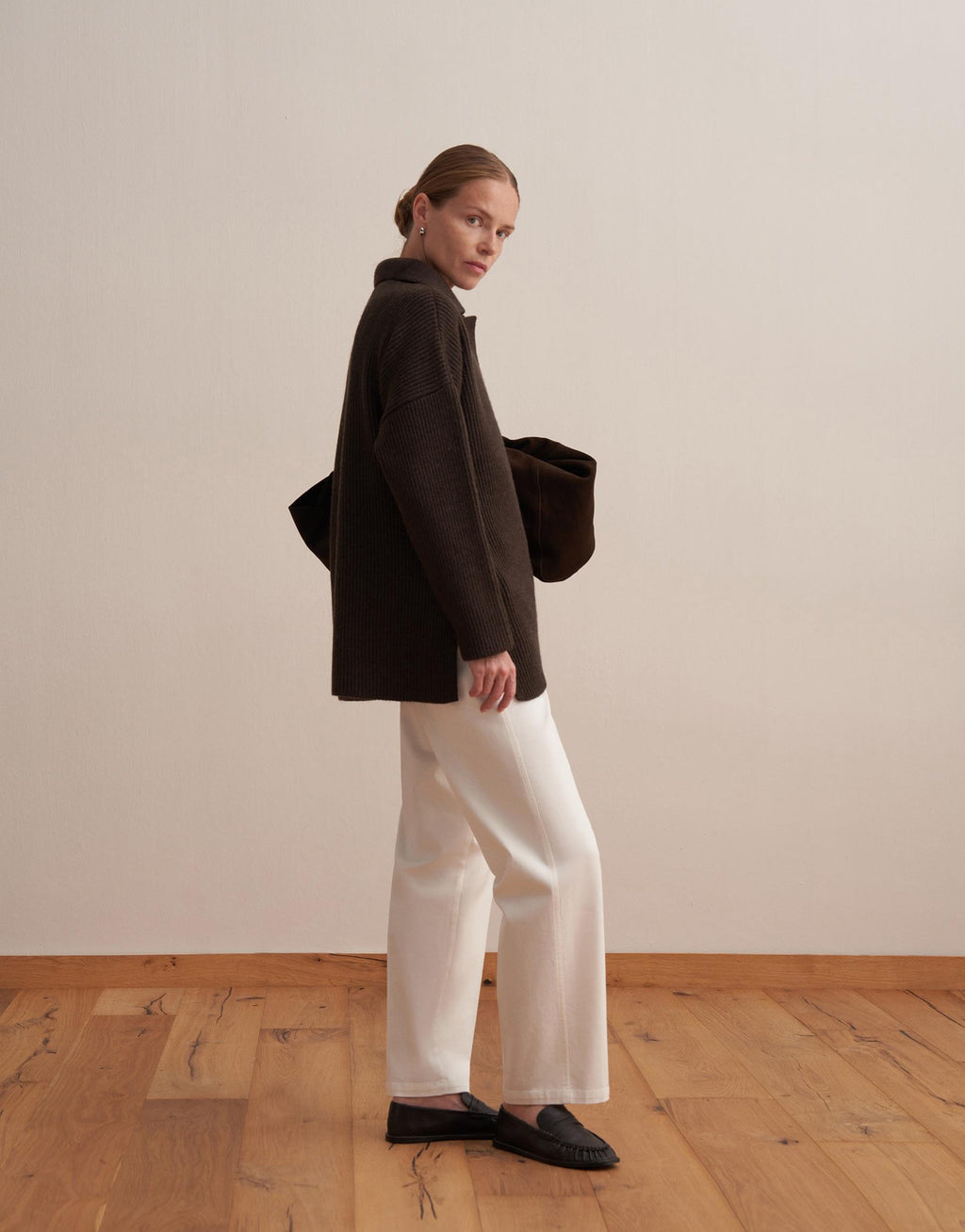 Polo Neck Knit Sweater