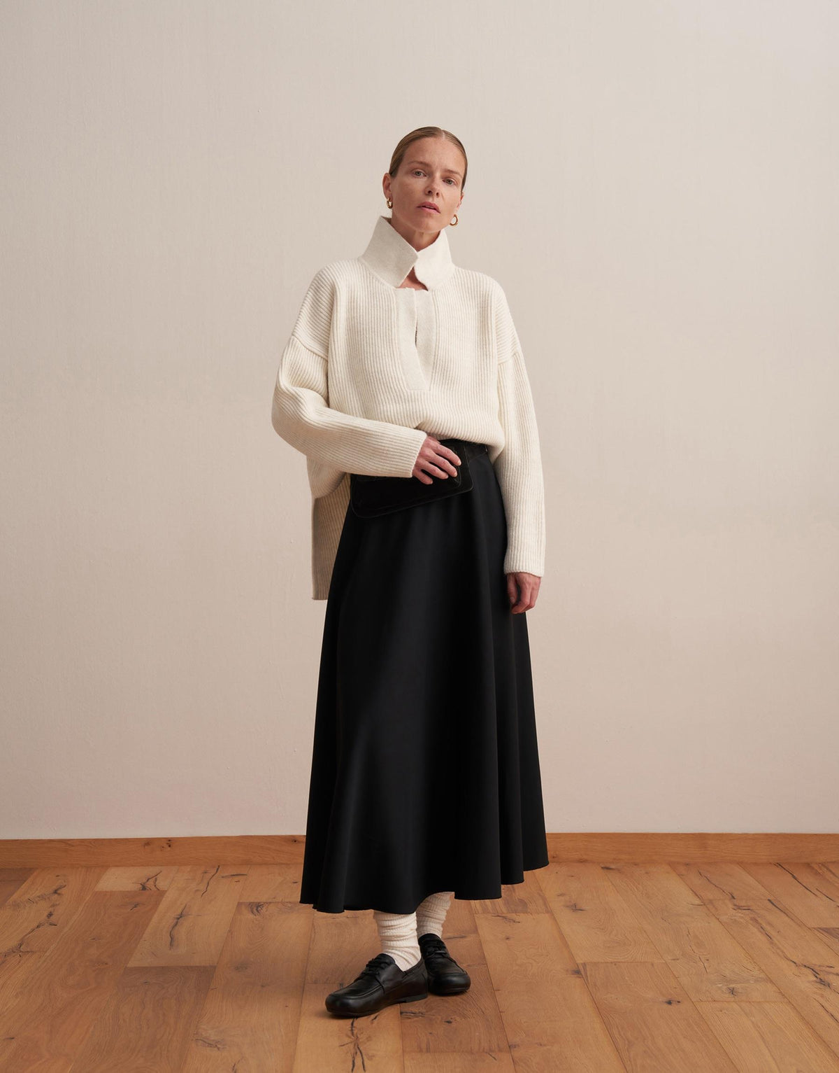 Polo Neck Knit Sweater