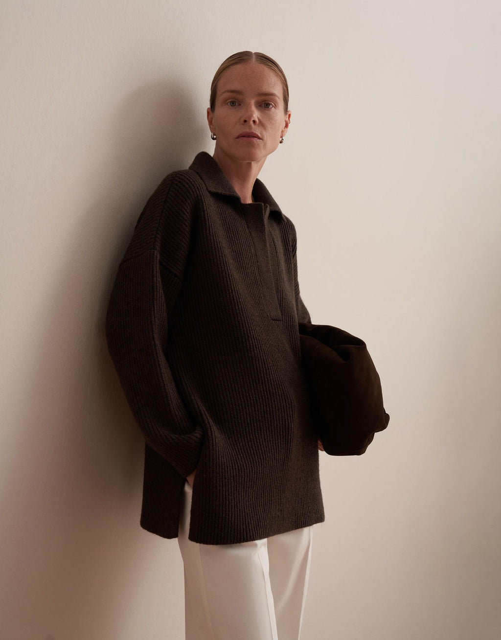 Polo Neck Knit Sweater