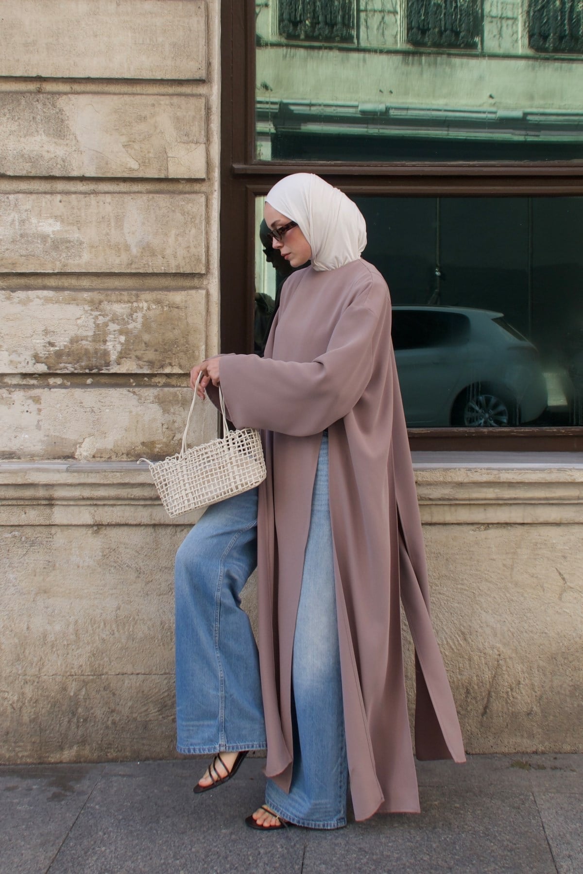 Kheesa Slit Detail Blouse Cool Mink