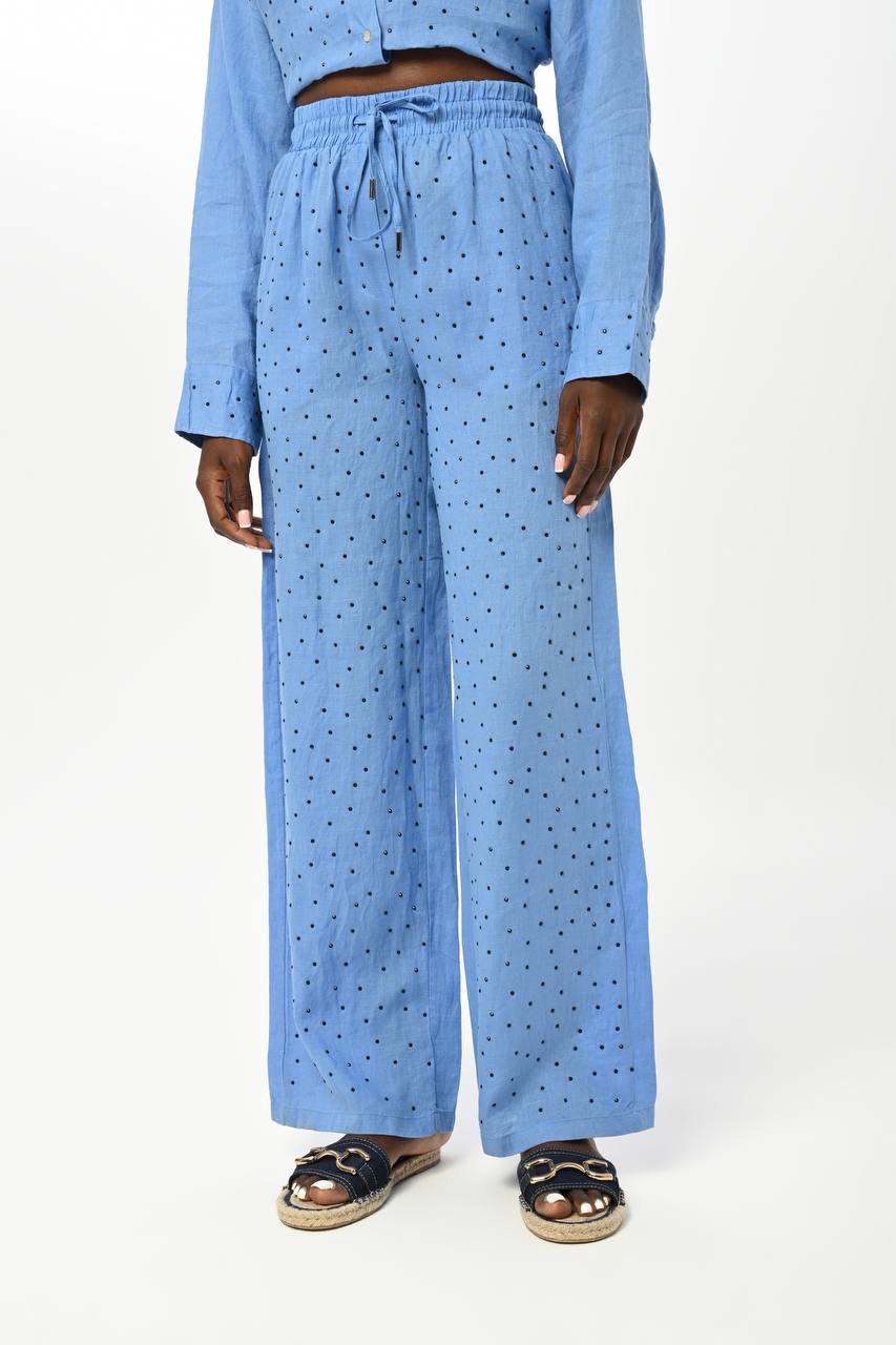 Linen Stud Set blue