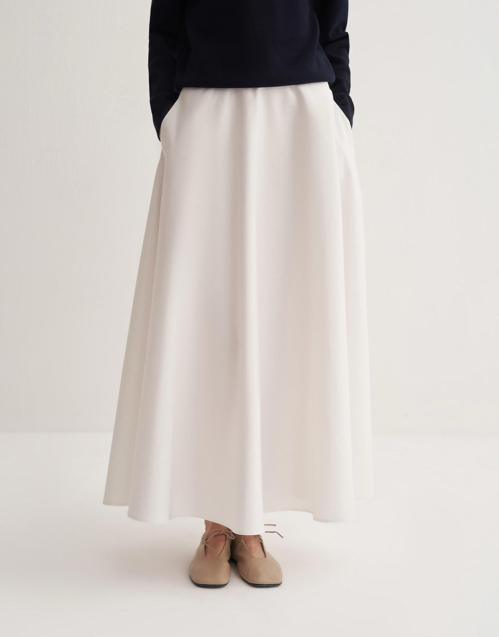 Kkdesign Cotton Flounce Skirt Ecru