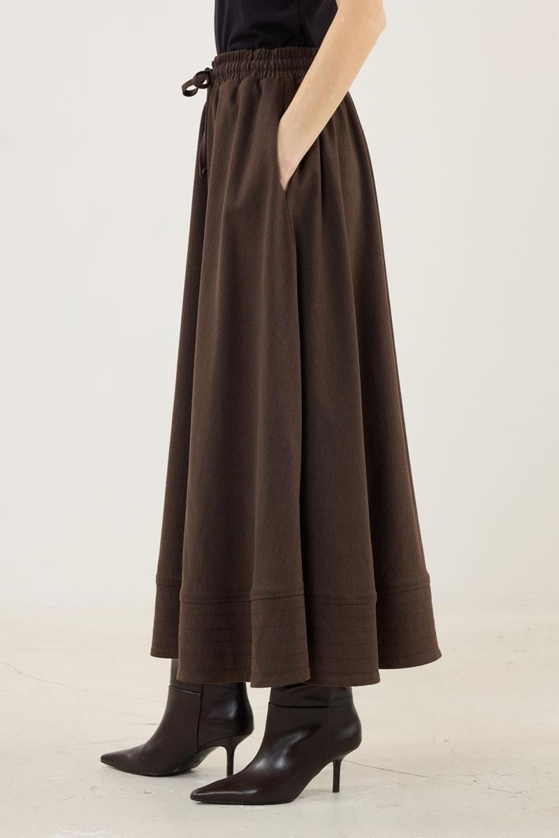 Dark Brown Skirt with Stitch Detailing