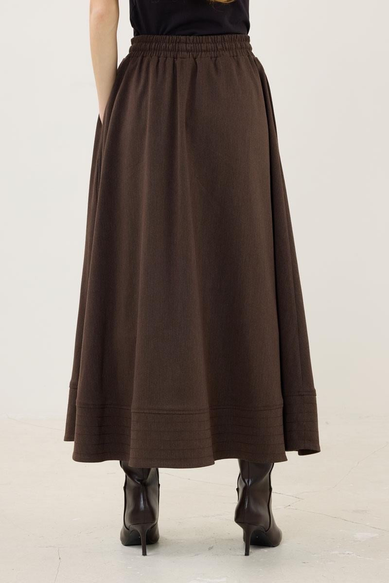 Dark Brown Skirt with Stitch Detailing