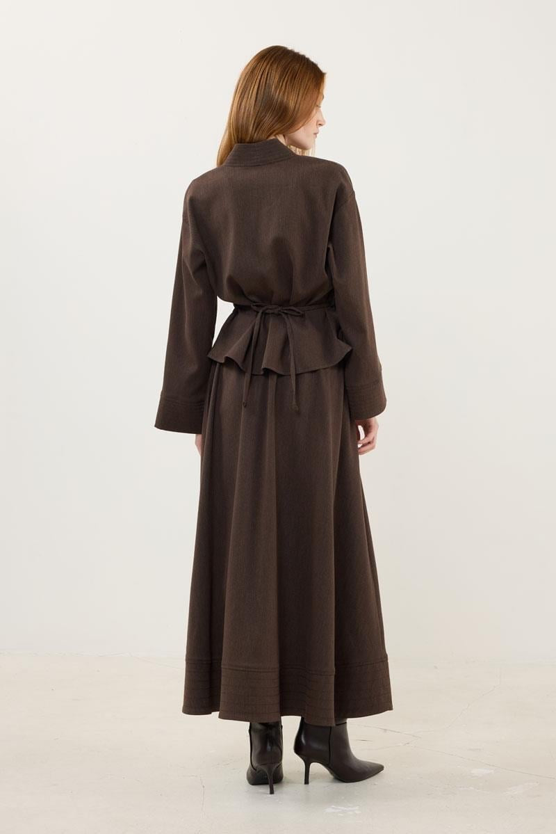 Dark Brown Jacket with Stitch Detailing
