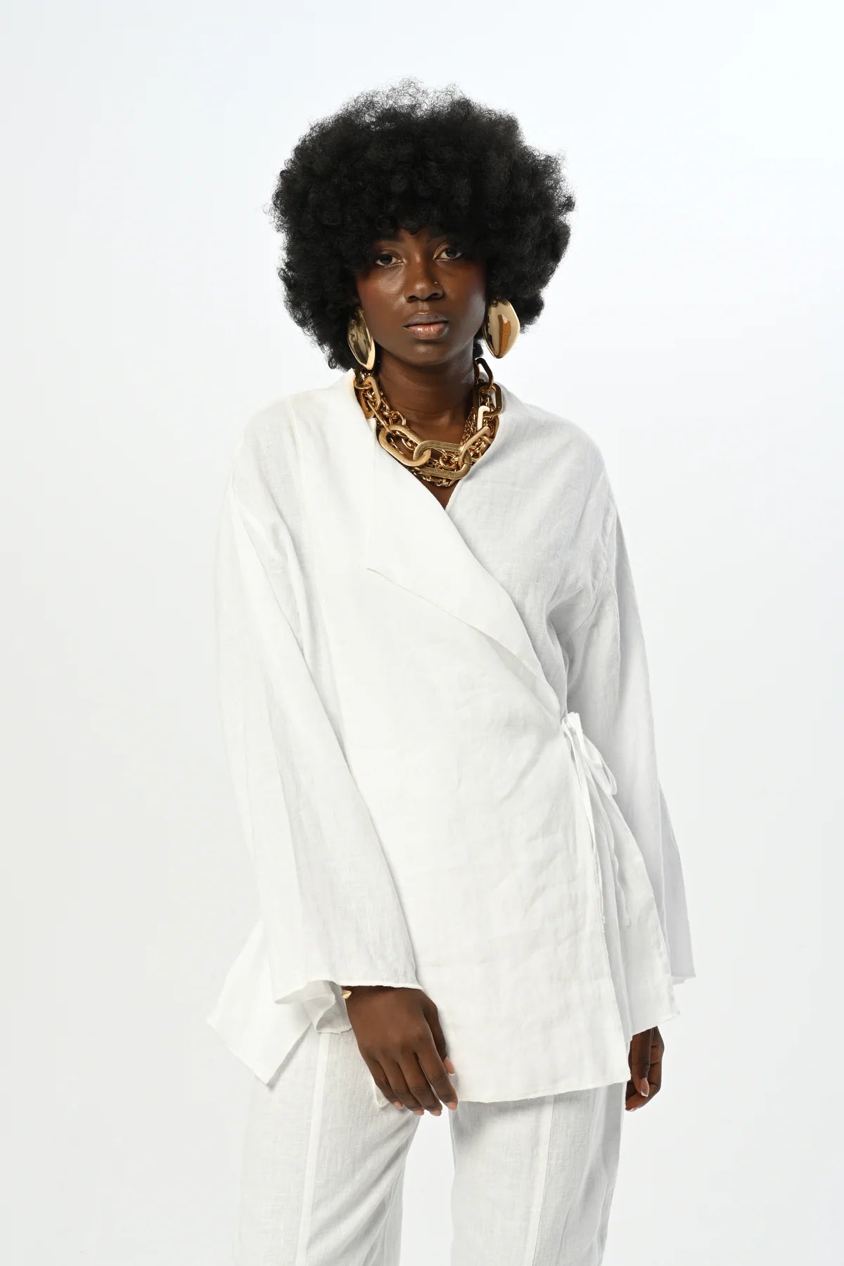 Linen Wrap Set white