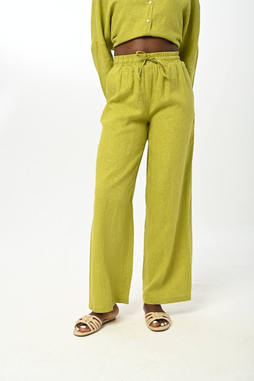 Linen Set lime green