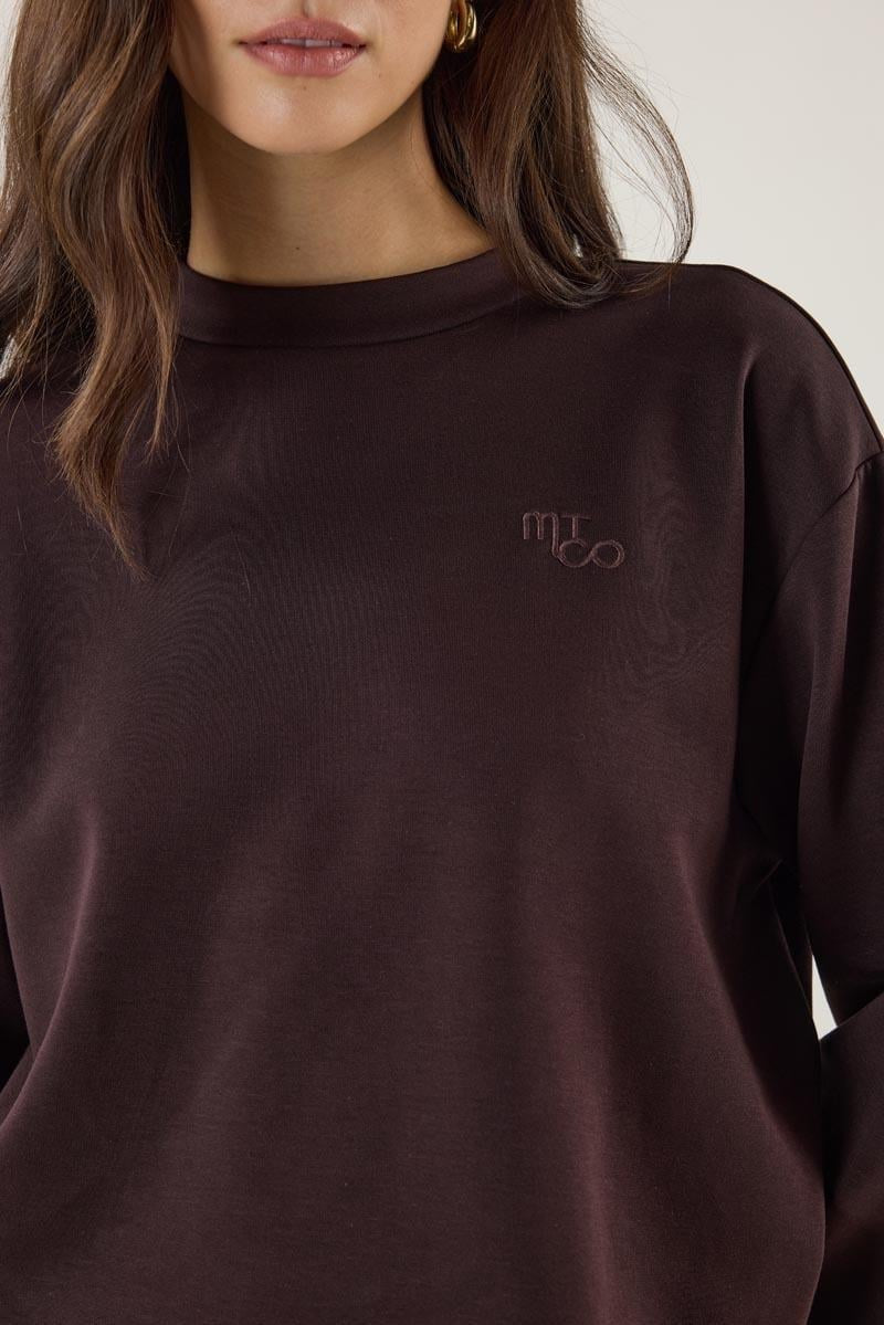 Dark Brown Cropped Sweatshirt