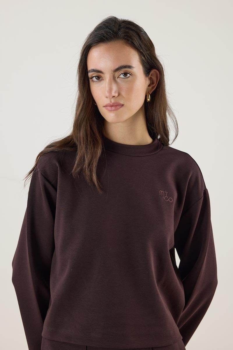 Dark Brown Cropped Sweatshirt