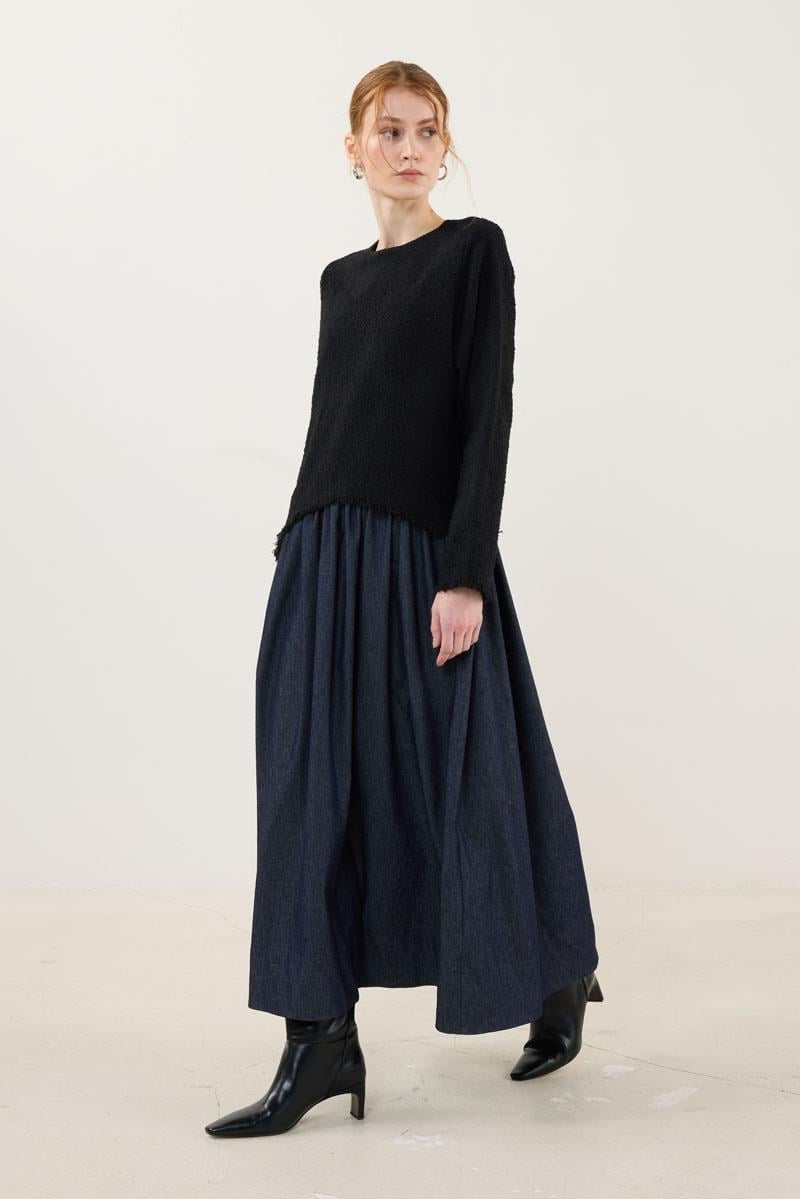 Black Denim-Skirt Dress