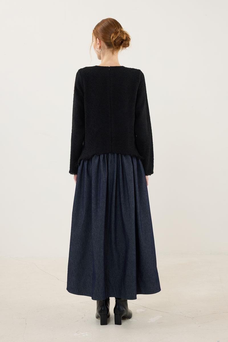 Black Denim-Skirt Dress