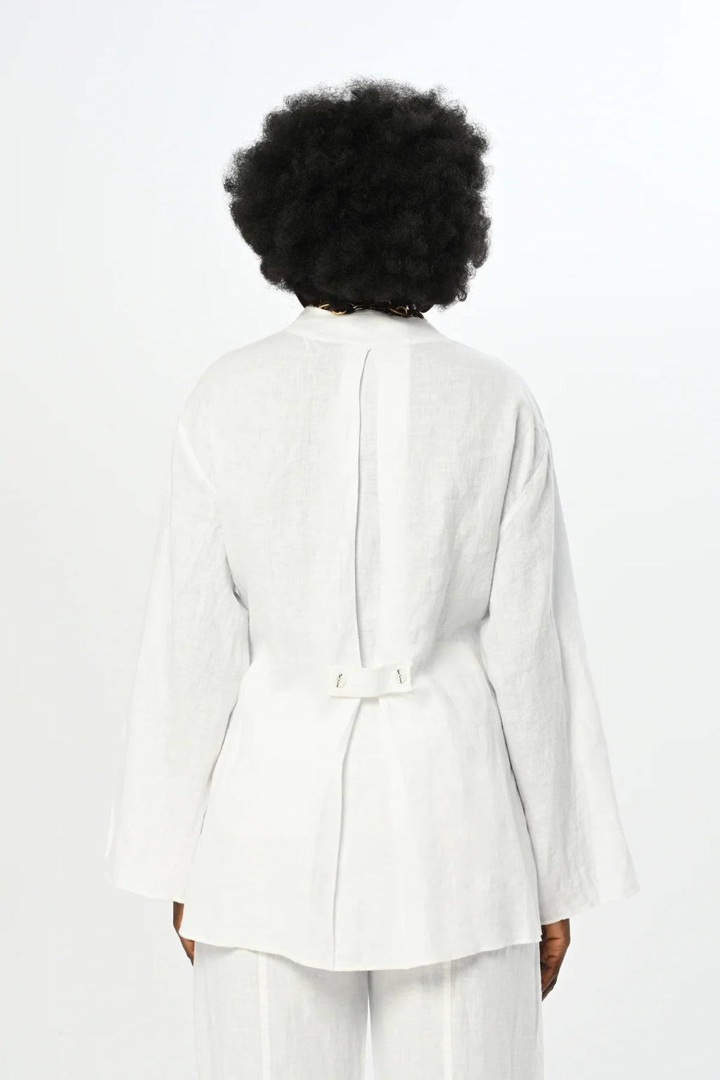 Linen white Wrap Blouse