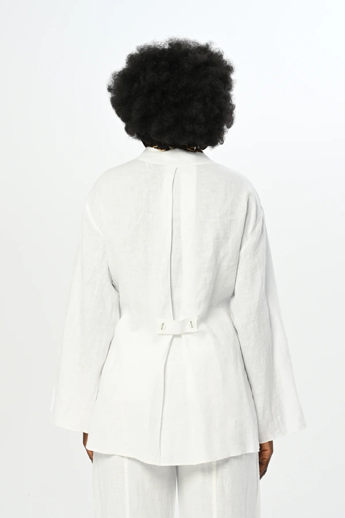 Linen white Wrap Blouse