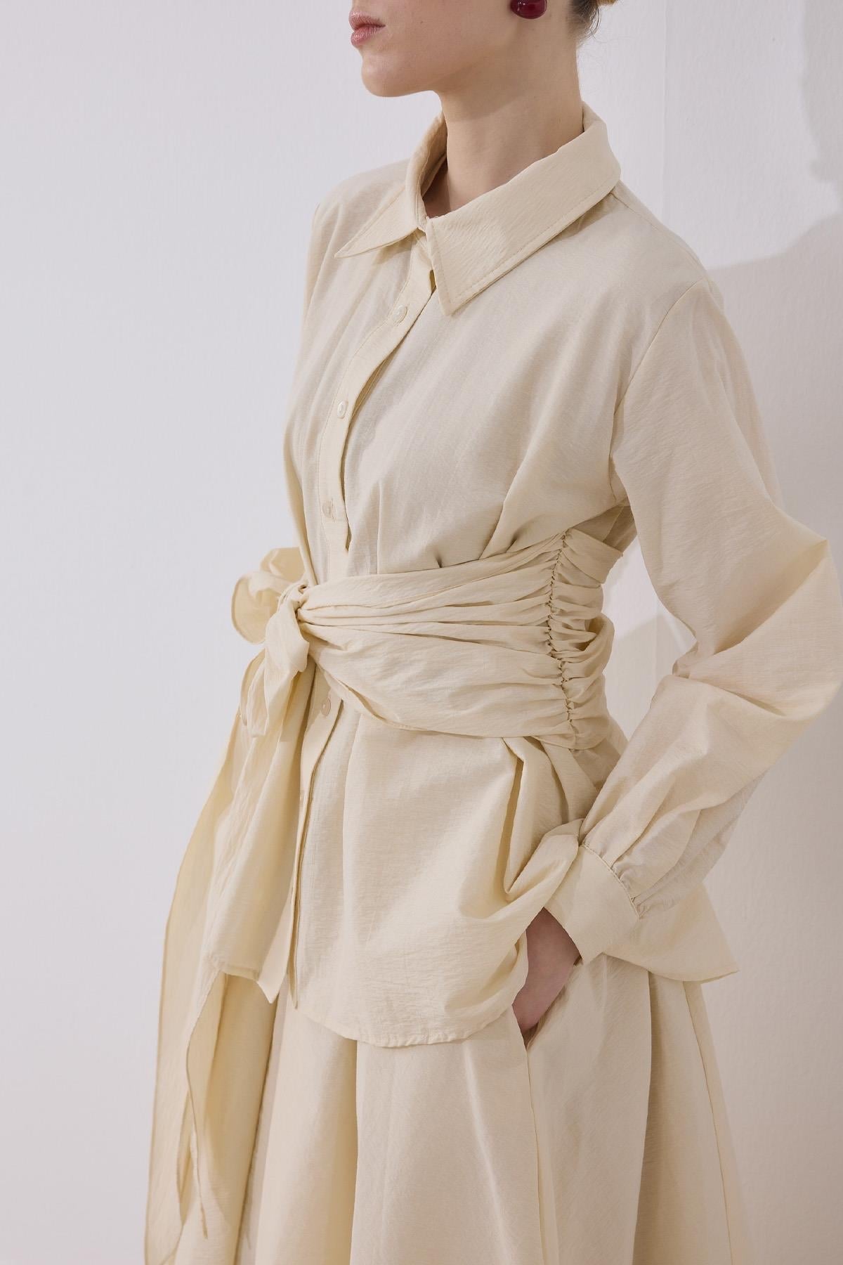 Clara Belted Set Cream