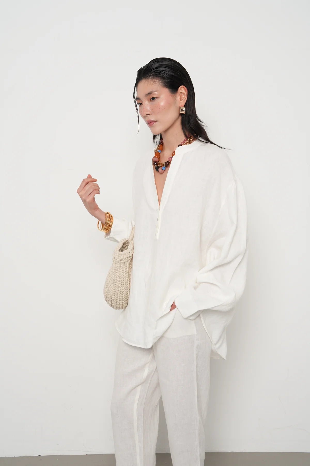 Linen blouse white