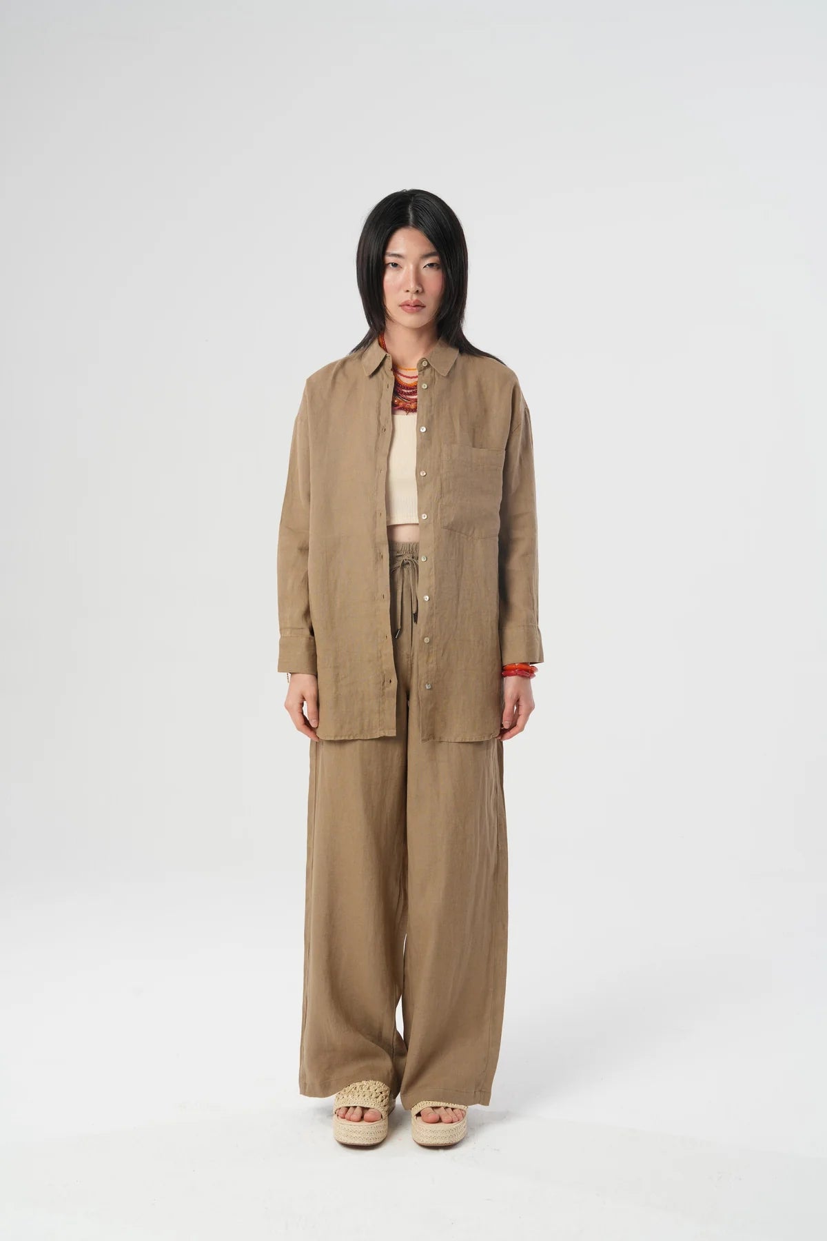 Linen Blouse Toasted Taupe