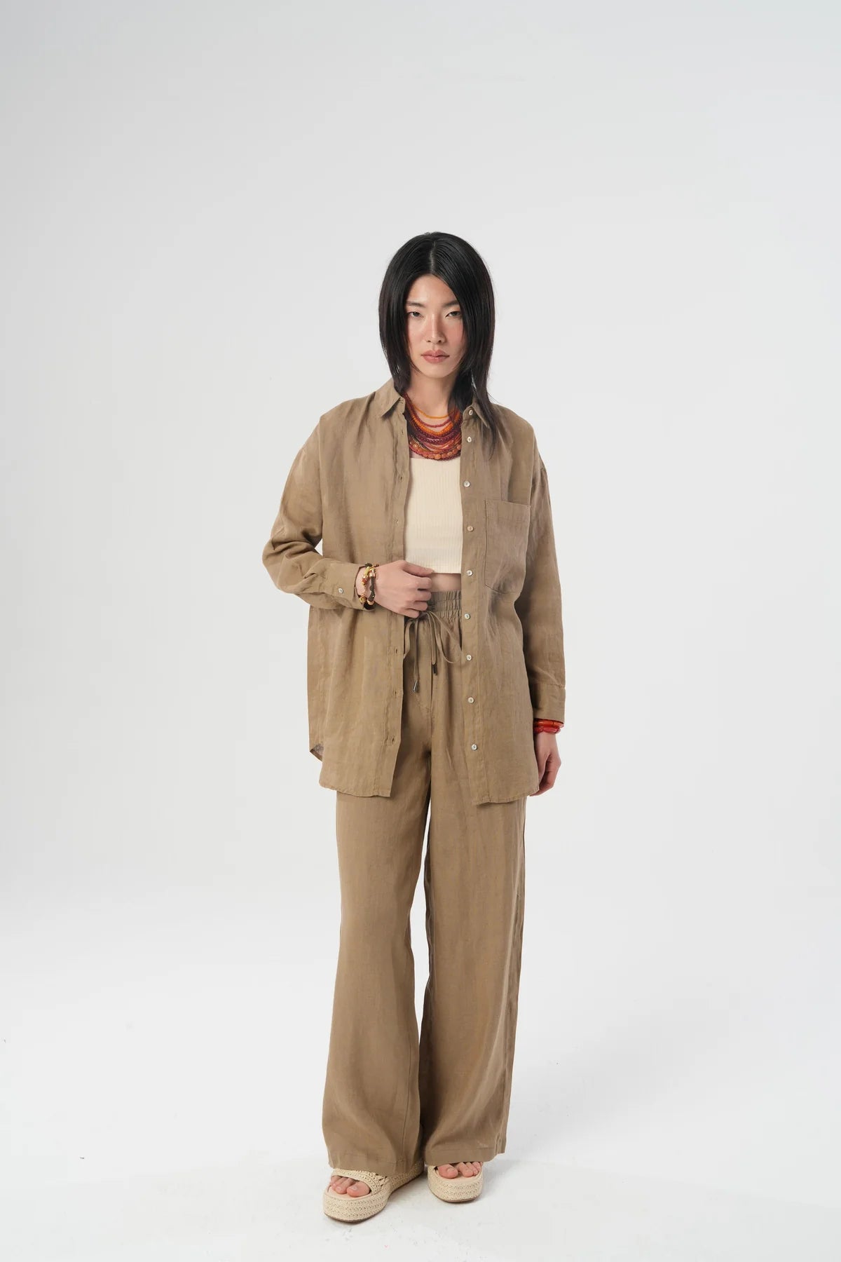 Linen Blouse Toasted Taupe
