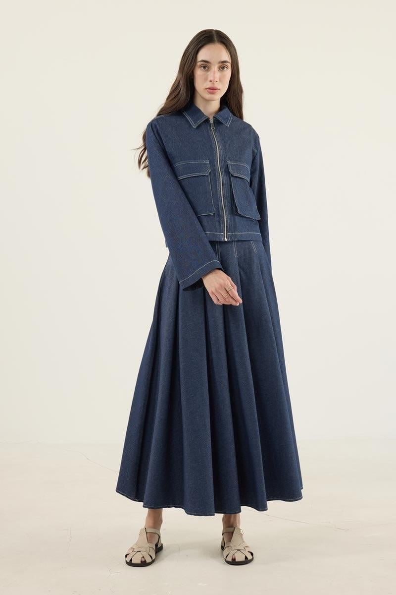 Denim Skirt Flared